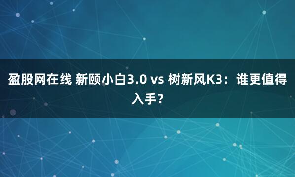 盈股网在线 新颐小白3.0 vs 树新风K3：谁更值得入手？