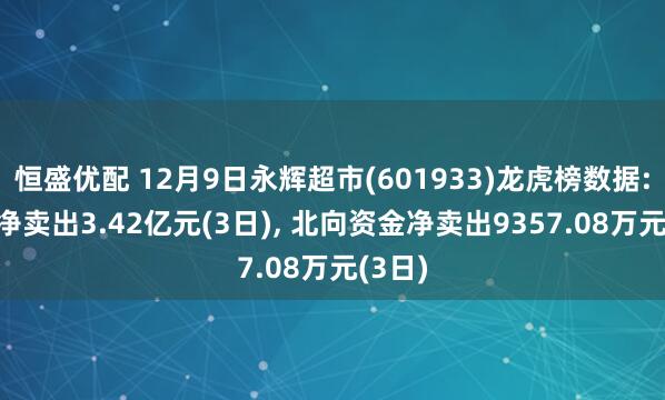 恒盛优配 12月9日永辉超市(601933)龙虎榜数据: 机构净卖出3.42亿元(3日), 北向资金净卖出9357.08万元(3日)